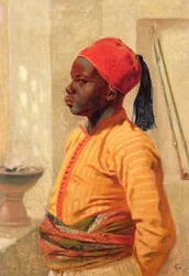 Portret chłopca arabskiego w połowie długości