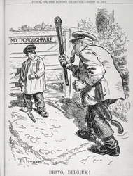 Brawo Belgia! z magazynu „Punch”, tom CXLVII s.143, wyd. 12 sierpnia 1914