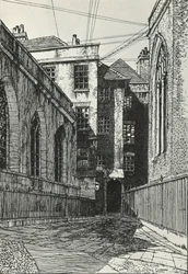 Południowa strona holu w Cliffords Inn w City of London, c1903, 1934.