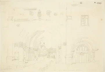 Abbey Gatehouse of Bristol Cathedral, Patrząc na południe (ołówek na papierze)