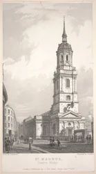 St. Magnus, London Bridge, rycina John Henry Le Keux (1783-1846)