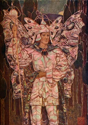 Panel w Gesso i Mother-O-Pearl, c1901