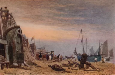Brighton Beach, Haze clearing off, c1820