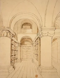 Widok wnętrza kaplicy św. Jana, Tower of London, ok. 1810 (mycie piórem i tuszem na papierze)