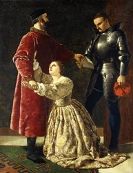 książę Fryderyk wypędzający Rosalind ze swojego dworu,