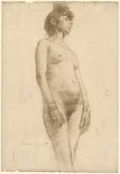 Stojąca naga kobieta, 1885.
