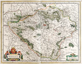 Mapa Boheme (Czechy) (akwaforta