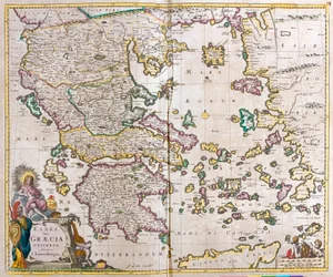 Mapa Grecji (akwaforta