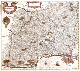 Mapa Langwedocji (Francja) (akwaforta