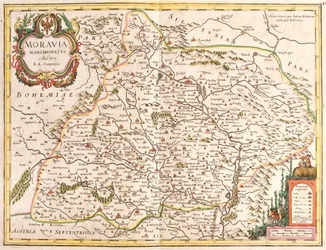Mapa Moraw (Czechy) (akwaforta