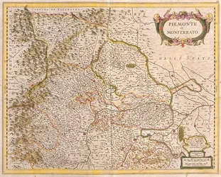 Mapa Piemontu (Włochy) (akwaforta