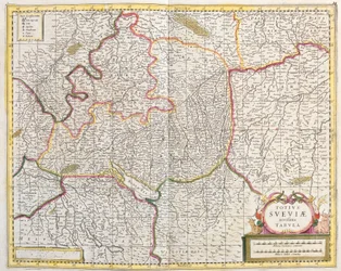 Mapa Szwabii (Niemcy) (akwaforta