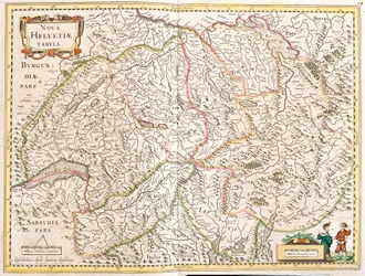 Mapa Szwajcarii (akwaforta