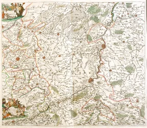 Mapa diecezji Liege (Belgia) (akwaforta
