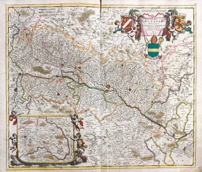 Mapa Księstwa Alzacji (Francja) (akwaforta