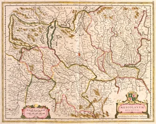 Mapa Księcia Mediolanu (Włochy) (akwaforta