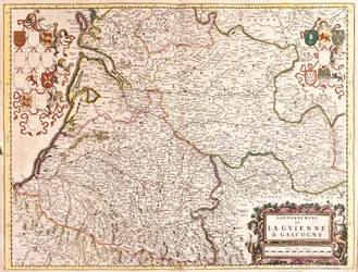 Mapa rządu Guyenne i Gascogne (Francja) (akwaforta)
