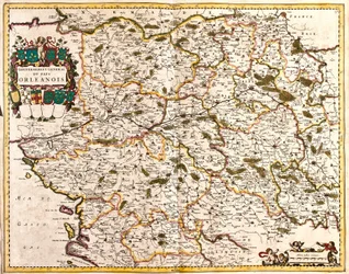 Mapa rządu generalnego kraju Orlean (Francja) (akwaforta