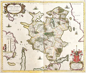 Mapa wyspy Zelande (Holandia) (akwaforta