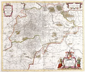 Mapa marszu (margrawia) Miśnia (Niemcy) (akwaforta)