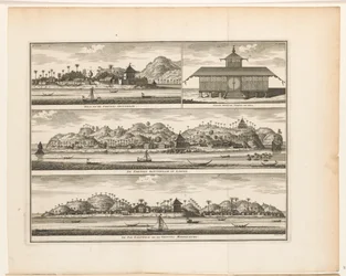 Trzy twierdze na Ambonie. Hila i Fort Amsterdam / Nowa mauretańska świątynia Hila / Fort Rotterdam w Larike / Pas Baguwala i twierdza Middelburg (tytuł na obiekcie)