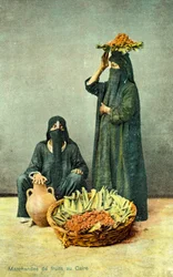 Handlarze owocami w Kairze, Egipt