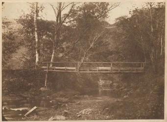 Pejzaż z drzewami i mostem, ok. 1850 (zdjęcie)