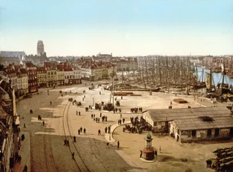 Widok portu Dunkierka, 1890-1900