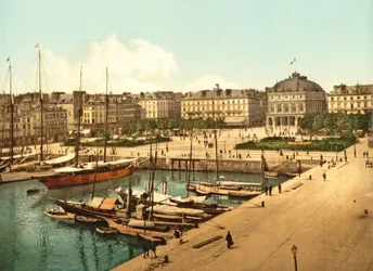 Widok na La Place Gambetta od strony nabrzeża, Le Havre, pub. 1890-1900