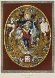 XVI-wieczna emalia Limoges, ilustracja z Dictionnaire de lameublement et de la dekoracje autorstwa Henry