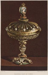 Słoik z XVII wieku z kameami, ilustracja z Dictionnaire de lameublement et de la decoration autorstwa Henry