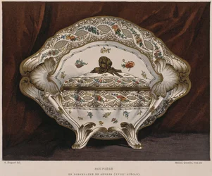 XVIII-wieczna waza porcelanowa Sevres, ilustracja ze Słownika wyposażenia i dekoracji autorstwa Henry