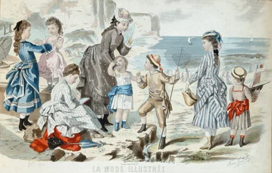 Plaża w Normandii, 1875 (kolor grawerowany)