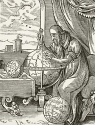Niemiecki astronom i kosmograf, z Science and Literature in the Middle Ages Paula Lacroix (1806-84) opublikowany Londyn 1878