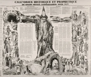 Historyczny i proroczy kalendarz Michela Nostradame (Nostradamusa) (1503-66) 1847