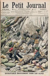 Przerażający upadek skały w Tyrolu, ilustracja z „Le Petit Journal”, 5 sierpnia 1906 r.
