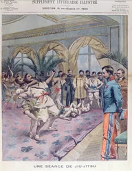 Sesja Jiu-Jitsu we Francji, ilustracja z Le Petit Parisien, 1905