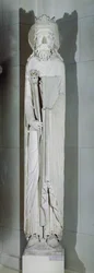 Król, prawdopodobnie Salomon, z zachodniej fasady Notre-Dame de Corbeil, Essonne