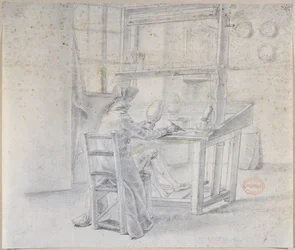 Malarz porcelany w fabryce Sevres, ok. 1780