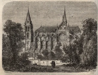 Opactwo Saint-Victor (św. Wiktor) w Paryżu, założone w XII wieku - grawerowanie w „Histoire de France” Victora Duruy (1811-1894) - 1882