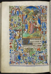 Dodaj Ms 18850 f.221v, Godziny męki [Laudes]. Zdrada Chrystusa, z Book of Hours (Godziny Bedford) c.1410-30 (atrament, kolor i złoto na welinie)