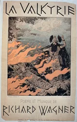 Reklama filmu "Walkiria", wiersze i muzyka Richarda Wagnera (1813-83) (kolorowa litografia)