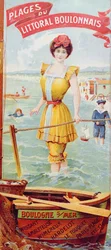 Reklama plaż wzdłuż wybrzeża Boulogne. ok. 1905