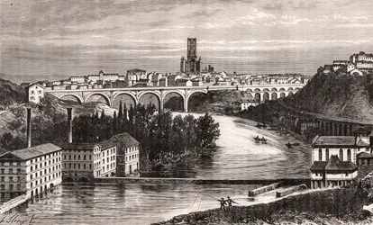 Albi - Langwedocja-Roussillon-Midi-Pyrenee - rycina w „La France illustrée: geografia, historia, administracja statystyczna” autorstwa V.A. Malt-Browna. 1884