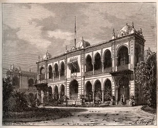 Algier - Pałac gubernatora w Mustapha - rycina w „La France illustrée: geografia, historia, administracja statystyczna” V.A. Malt-Browna. 1884