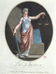 Alegoria Sprawiedliwości, wyd. J. Chereau, Paryż, 1792
