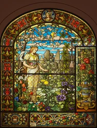 Alegoria wiosny (witraż), anonimowy, ok. 1900