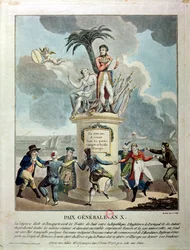 Alegoria pokoju w Amiens, 1802 (kolor grawerunek)