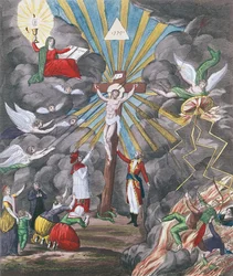 Alegoria przywrócenia religii katolickiej we Francji w 1802 roku pod rządami Napoleona Bonaparte jako Pierwszego Konsula, 1802