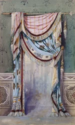 Wnętrze z projektem kurtyny, ok.1880